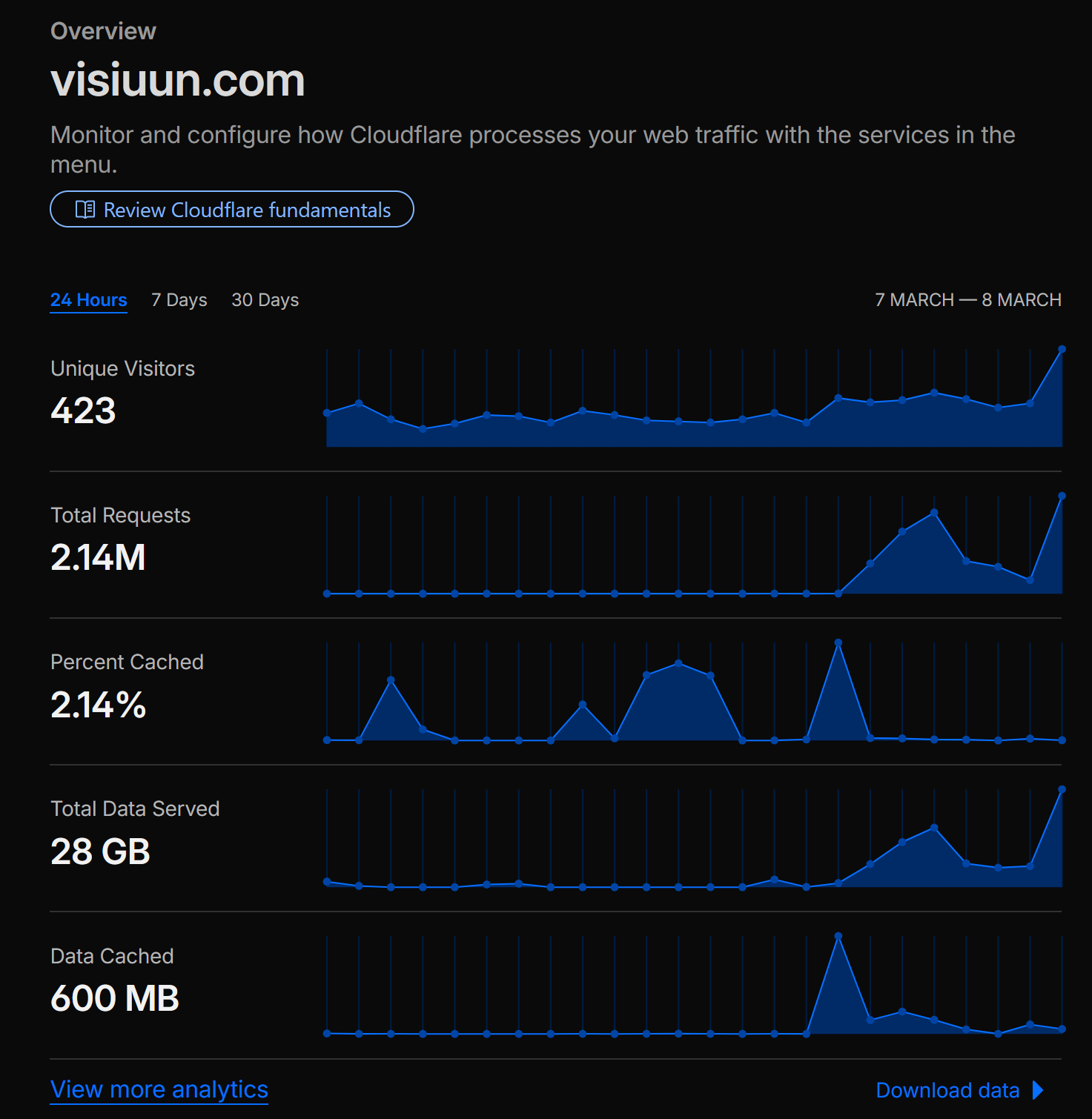 Cloudflare logs showing DDoS attack