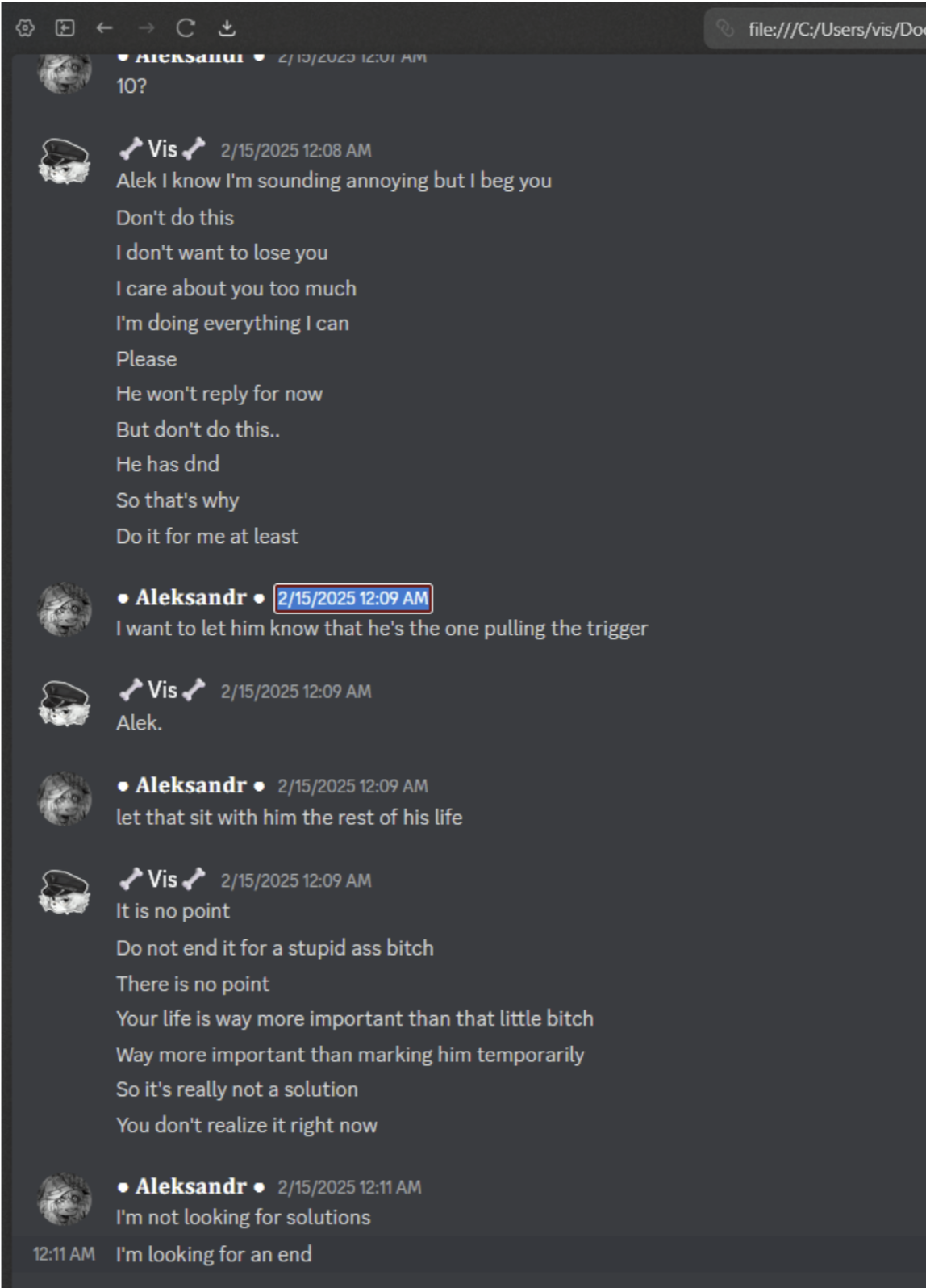 Logs of intervention