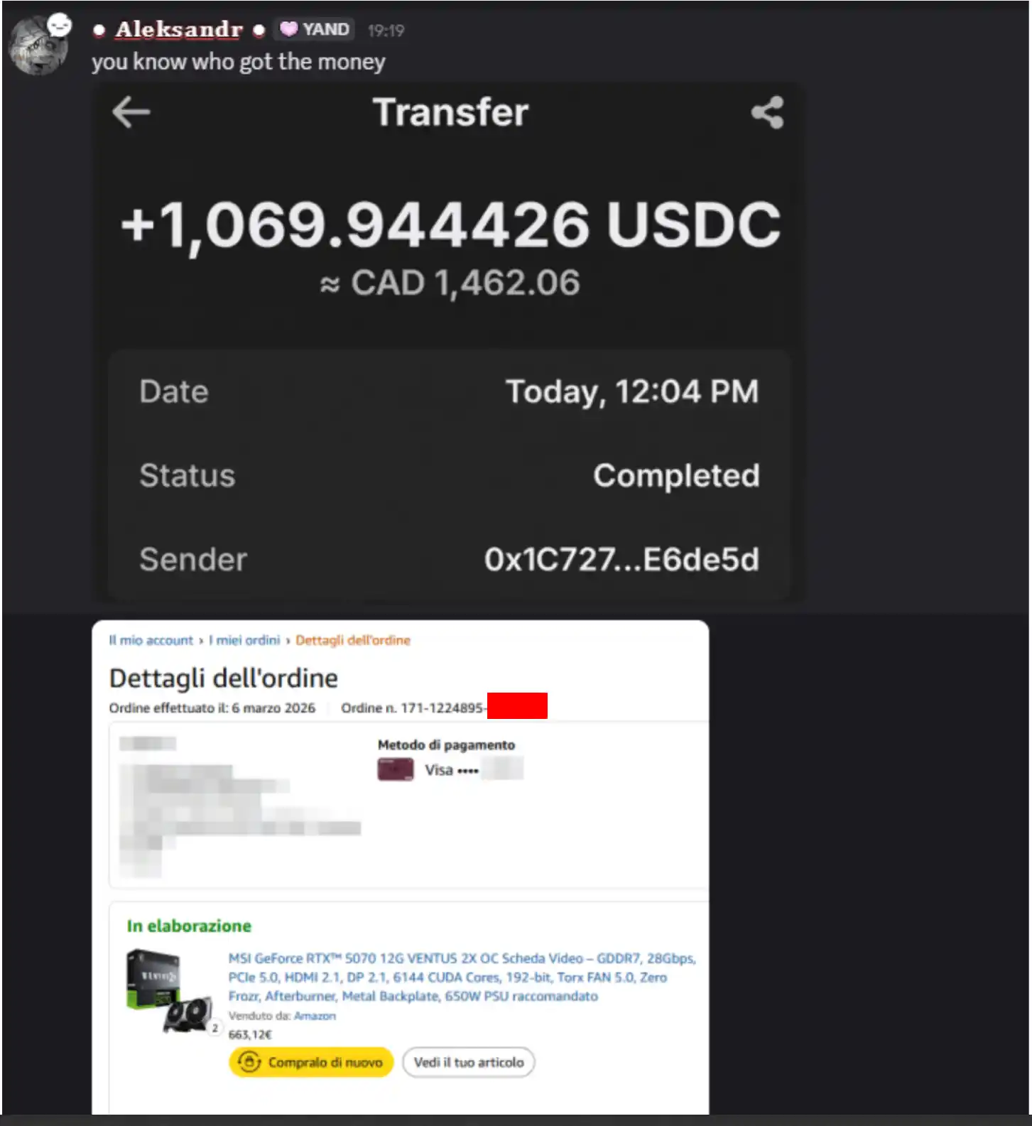 Crypto Transfer Proof
