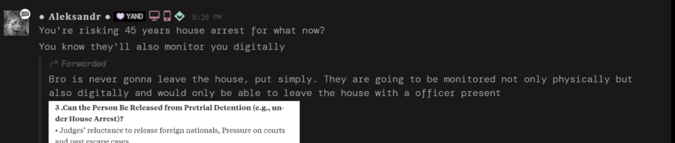 Fake 45 year mafia threat