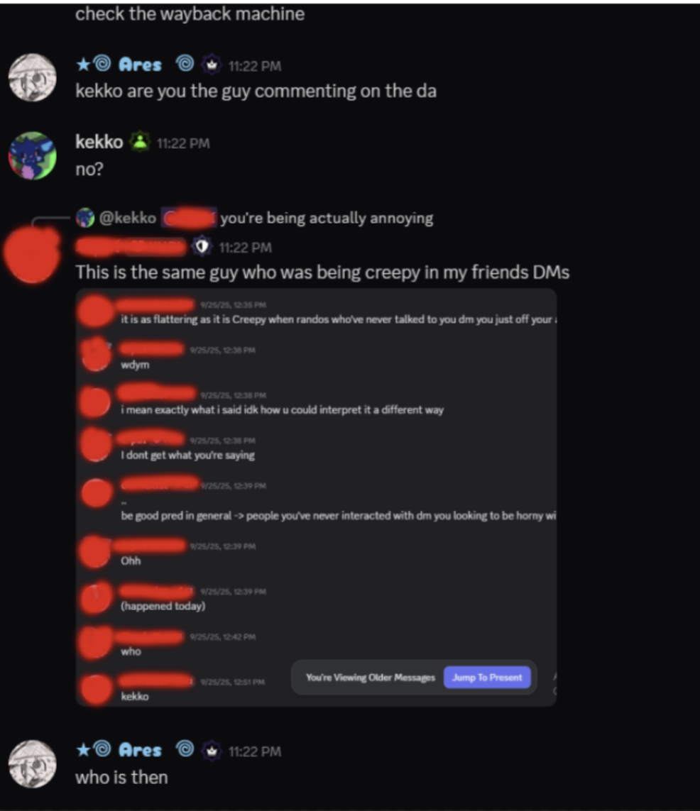 Staff admitting associate is creepy