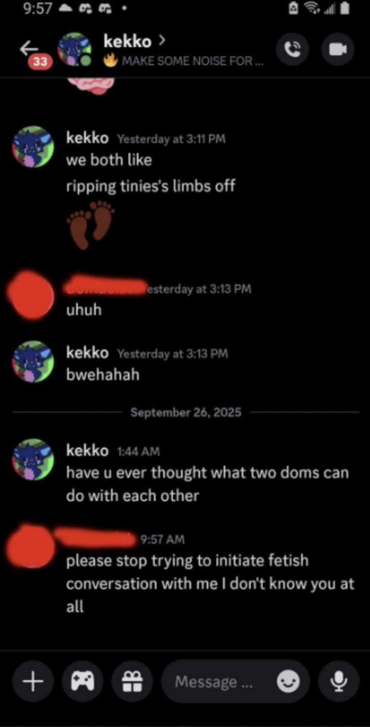 Proof of creepy DMs