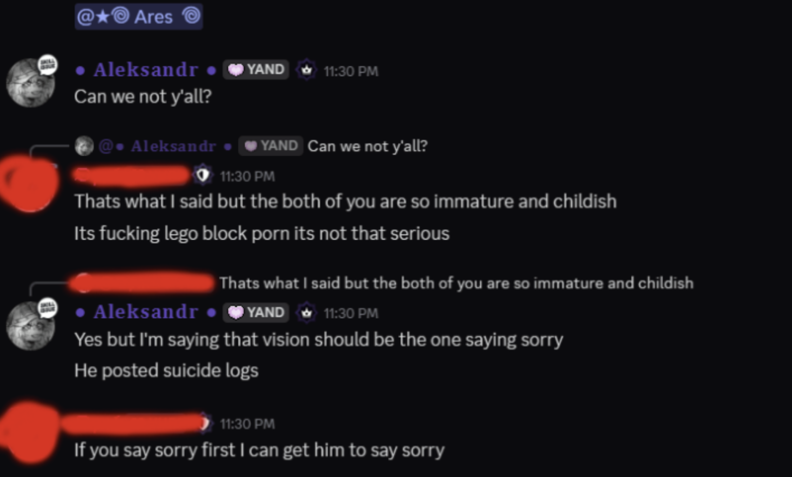 Using suicide as an excuse for an apology