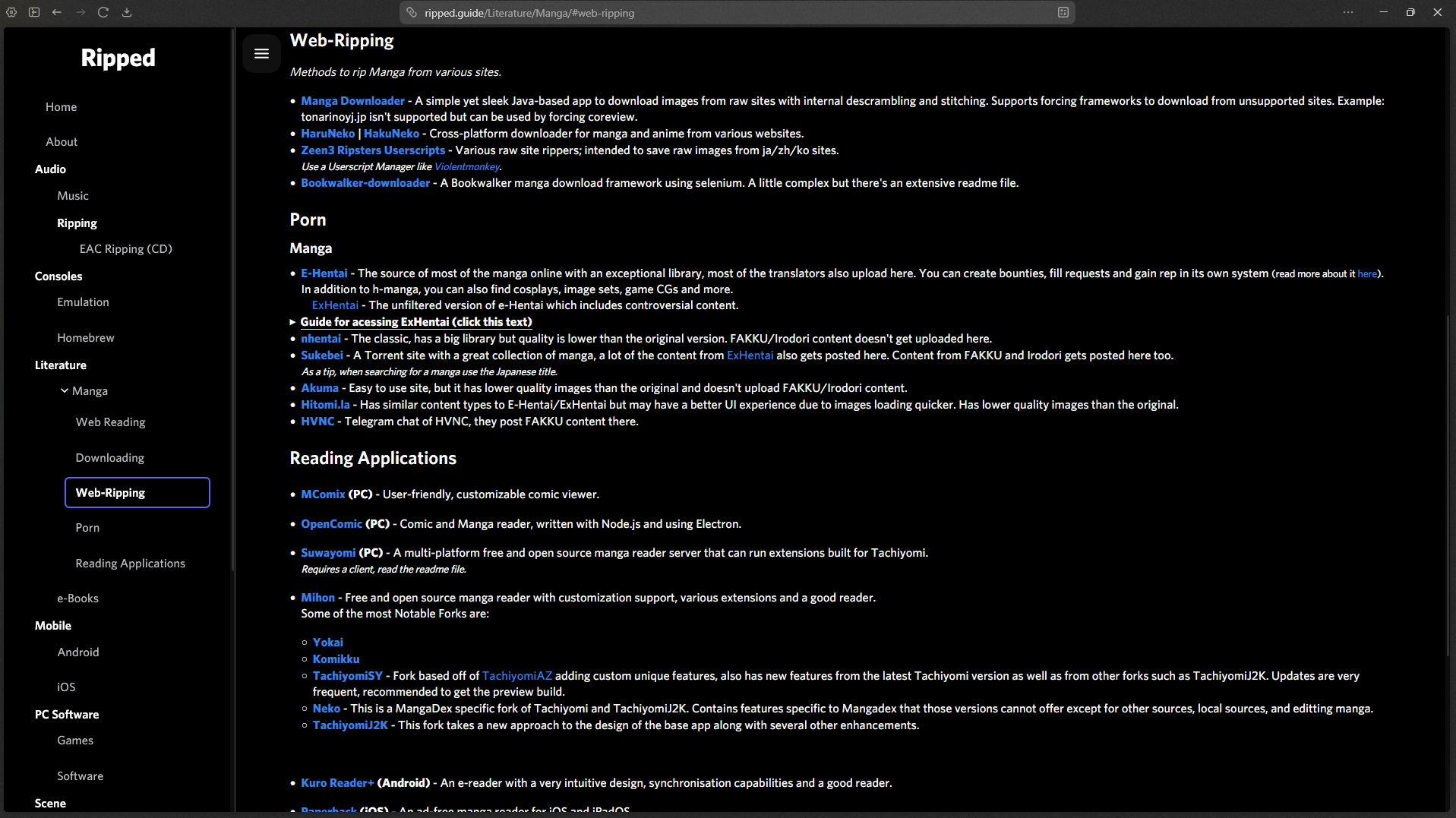 Ripped.guide homepage