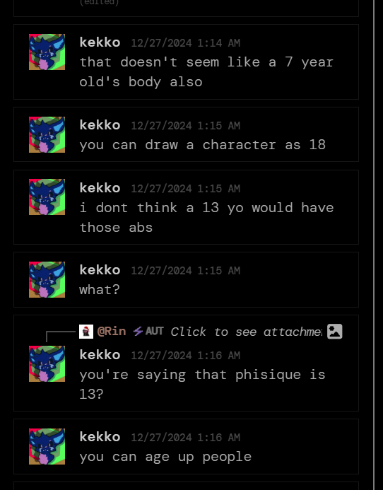 Kekko's statements about 'aging up' characters