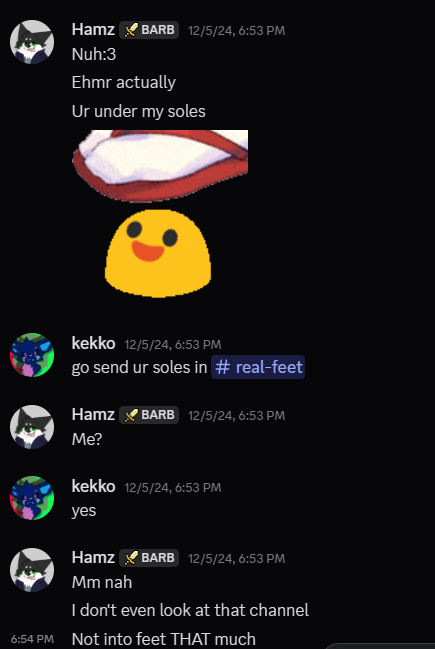 Kekko asking a minor to send pictures of their feet