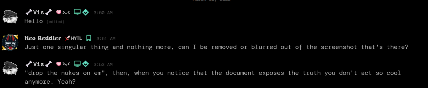 Neo Reddler begging for removal