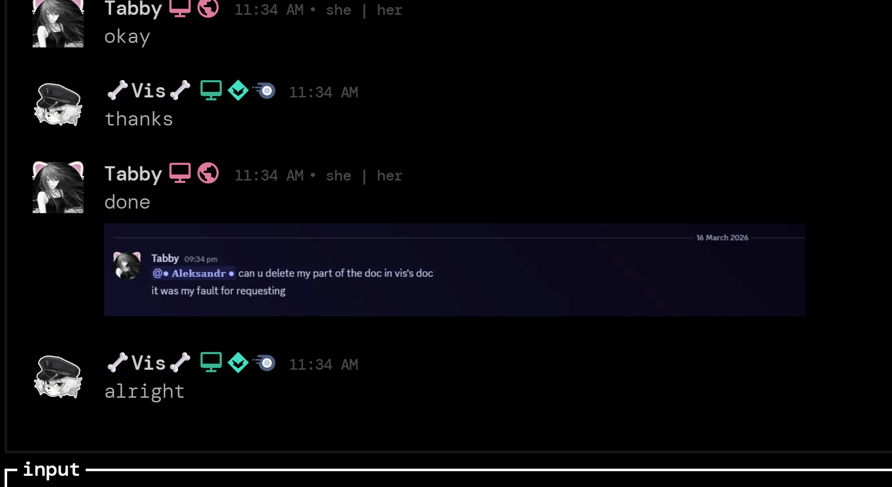 Tabby retracting her statement